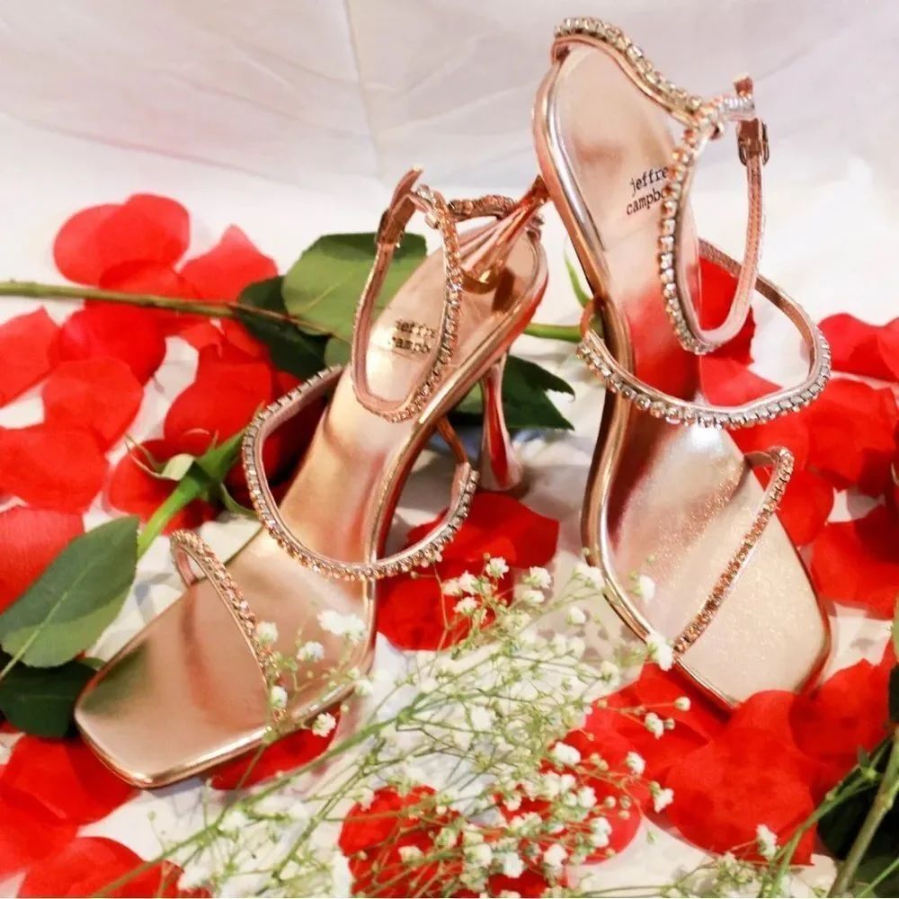 JEFFREY CAMPBELL Demonic Metallic Crystals Ankle Sandals